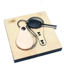 Дизайнерский кожаный ремесло шаблонный резак украшение с кольцом для ключей с кнопкой мешок высечки нож формы 2024 - купить недорого