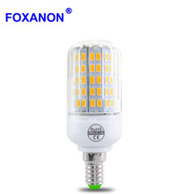 Foxanon Full New 5730 SMD LED Lamp 220V E27 E14 Corn Bulb Light 24-108Leds Radiation Fireproof Cover lampada Led Candle Lighting 2024 - buy cheap