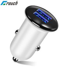 Crouch LED Dual USB Car Charger Adapter 2.1A Metal Car-Charger Mobile Phone Car USB Charger car-charger for Samsung S8  Iphone 7 2024 - buy cheap