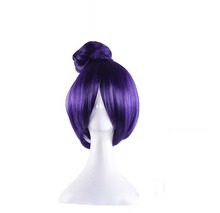 purple short anime hair cosplay halloween cosplay hair shaped personalized hair carnival cosplay head wear 2024 - buy cheap