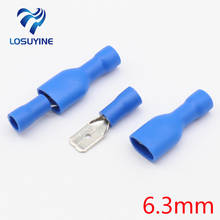 6.3mm blue Female/Male Spade Insulated Electrical Crimp Terminal Connectors 2024 - buy cheap