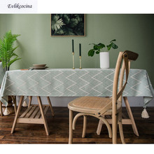 Toalha de mesa verde com ondas, proteção multifuncional para decoração de mesa 2024 - compre barato
