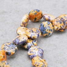 8-12mm Yellow Multicolor Riverstones Rain Flower Rainbow Stones Crafts Loose DIY Beads 15inch Hand Made Fashion Jewelry making 2024 - buy cheap
