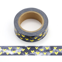 Washi Tape de papel japonés con forma de corazón, cinta adhesiva decorativa para álbum de fotos de Navidad, Kawaii, 1,5 cm x 10m, 1 unidad 2024 - compra barato