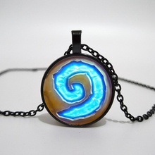 WoW World of Warcraft-collar redondo de cristal para hombre y mujer, colgante de cristal de piedra de corazón, cadena de joyería azul, regalo 2024 - compra barato