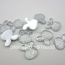 QIaoCan 30 piezas de 12mm de cristal/cabeza de conejo claro Carton Flatback resina diamantes de imitación DIY accesorios de joyería 2024 - compra barato