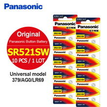 Original Panasonic 10pcs/lot SR521SW Silver Oxide Button Cell Batteries 379 AG0 LR69 5.8MM*2.1MM 1.55V Coin Battery for Watch 2024 - buy cheap