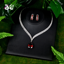 Be 8 Brilliant Red Water Drop Cubic Zirconia Women Jewelry Sets Necklace Set Wedding Bride Dress Accessories Party Show S080 2024 - buy cheap