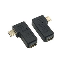 Угловой Мини USB 5-контактный разъем для Micro USB, адаптер для синхронизации данных с разъемом Micro USB на Mini USB, 90 градусов 2024 - купить недорого