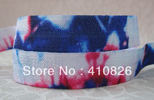 Q&N ribbon wholesale/OEM 5/8inch 1419005  folded over elastic FOE 50yds/roll free shipping tie dye 2024 - buy cheap