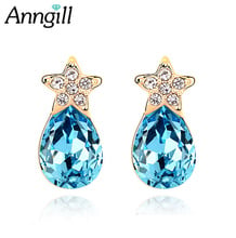 ANNGILL Brand Trendy Crystal from Swarovski Earrings Gold Color Fashion Charm Star Earrings for Women Pendientes Wholesale 2024 - buy cheap
