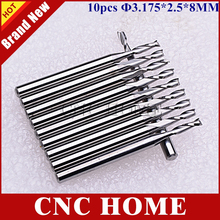 10pcs/Lot 3.175*2.5*8mm Two Flutes Spiral Cutters, Carbide Bits, End Mill Tools, Wood Carving Tools on wood, acryl, pvc, nylon 2024 - buy cheap