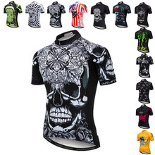 Weimostar Printing Skull Bike Jersey Men Pro Team Bicycle Clothing Summer Short Sleeve MTB Cycling Jersey Shirt Maillot Ciclismo 2024 - buy cheap