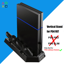PS4 Console Vertical Stand Dual Controller Charger 2 Cooler Cooling Fan for Sony Playstation 4 Play Station PS 4 Fat Accessories 2024 - buy cheap