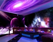 beibehang 3D High quality indoor waterproof papel de parede 3d wallpaper cool dream purple universe sky theme space background 2024 - buy cheap