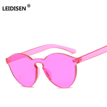 LEIDISEN One Piece Lens Sunglasses Women Transparent Plastic Glasses Men Style Sun Glasses Clear Candy Color UV400 Shades 2024 - buy cheap