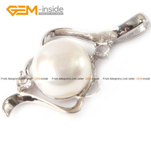 Gem-inside Freshwater Pearl Stainless Steel Frame Pendant Pearl Size 9-10mm Selectable Color Valentine Gift 2024 - buy cheap