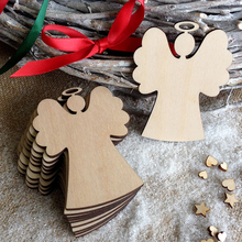 10 pçs em forma de anjo de madeira pingentes decoração da festa de natal ornamentos pendurados para suprimentos de árvore de natal 2024 - compre barato