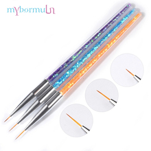 3 pcs 7/9/11mm Nail Art Brush Drawing Painting Carving Pen Sequins Handle Design Acrylic UV Gel Polish Decor Manicure Nail Pen 2024 - купить недорого