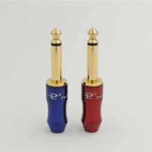 2pcs copper 6.35mm 1/4" MONO JACK PLUG connector soldering 2024 - buy cheap