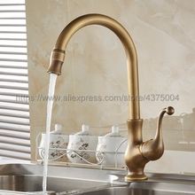 Antique brass kitchen faucet single handle single hole kitchen tap 360 degree rotation spout cold and hot water mixer Nsf110 2024 - buy cheap