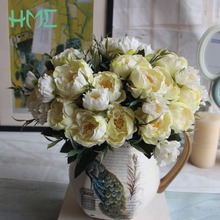 1 Bouquet/bag Multicolor European Pretty Wedding Mini Peony Artificial Silk Flower Bride Home Decoration Cheap Fake Flowers 2024 - buy cheap