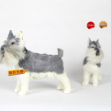 Simulación lindo pie schnauzer modelo polietileno y pieles perro en miniatura decoración del hogar apoyos, modelo regalo d605 2024 - compra barato