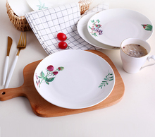 7inch, bone china flattter plate dinnerware, ceramic succulent design dessert plate, kitch plate, porcelain dinner dish, buffet 2024 - buy cheap