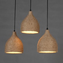 Lámpara LED colgante de cuerda de cáñamo para comedor, accesorios de iluminación Vintage para Loft, Industrial 2024 - compra barato