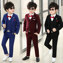 Boy Suit For Weddings Party Boys Blazers Children Clothing Set Blazers For Boys 3Pcs Jacket+Vest+Pants Boys Suits For Weddings 2024 - buy cheap