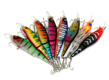 16pcs Jointed Minnow Fishing Lures 2 sections Hard Bait 8.8cm 7.4g Pesca Artificial Plastic Fishing Tackle 2024 - buy cheap