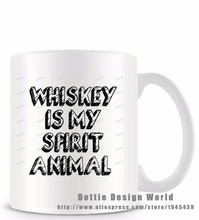 Whiskey Is My Spirit Animal funny novelty travel mug DIY coffee tea milk mug cup Personalized Mothers day Birthday Easter gifts 2024 - buy cheap