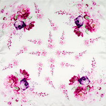 Bufanda de seda pura de alta calidad para mujer, para cabeza Pañuelo cuadrado, pañuelo de pelo femenino, de flores 2024 - compra barato