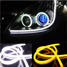 Tira de faros LED con señal de giro para coche, luz de circulación diurna Flexible, Ojo de Ángel, DRL, estilo tubo de conmutación, 85cm, 2 uds. 2024 - compra barato