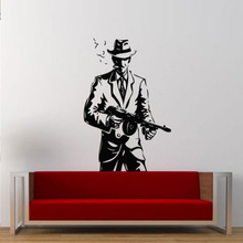 Mafia Gun Man Gangster Killer Wall Stickers for Living Room Wall Decals Bedroom Boys Wallpaper Home Art Decor Murals L167 2024 - buy cheap