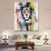 Large Handpainted Palette Animal Oil Painting on Canvas Modern Abstract Home Decoration Wall Art Picture Handmade Lion Paintings 2024 - buy cheap