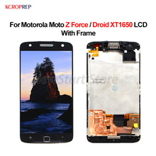 For Motorola Moto Z Force LCD Display Touch Screen Digitizer Assembly 100% New 5.5" For Moto Z Force Droid XT1650 lcd With Frame 2024 - buy cheap