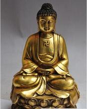 Estatua de loto de asiento de budismo tibetano, estatua de bronce dorado sakyamuni Shakyamuni, budista, 9" 2024 - compra barato