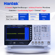 Hantek 2 CH цифровой осциллограф 70-200 МГц 1GS/s, 1 канал произвольный/функциональный генератор сигналов 7 "TFT цветной дисплей DSO4000C 2024 - купить недорого