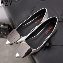 2019 Women Flats Metal Buckle Pointed Toe Flat Shoes Women Loafers Leather Ladies Shoes Casual Slip On Shoes woman E519 2024 - buy cheap