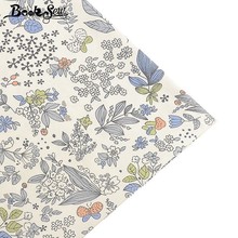 Booksew 100% хлопчатобумажная саржевая ткань с цветочным дизайном, ткань для шитья «сделай сам», детское платье ручной работы, простыня, одеяла 2024 - купить недорого