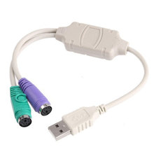 2 шт. USB-PS2 USB 2,0 для PS2 конвертер Кабель-адаптер с клавиатурой и портами мыши 2024 - купить недорого
