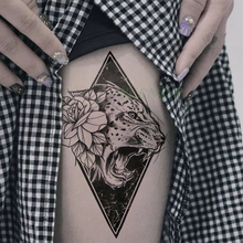 Tatuagem temporária impermeável adesivo irritado leopardo flor tamanho grande tatto flash tatoo tatuagens falsas no braço da perna para homens 2024 - compre barato