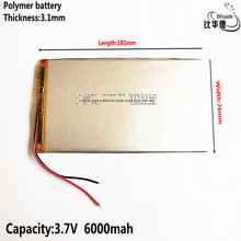 Free shipping 3.7V lithium polymer 6000mah universal battery tablet PC 3.1*76*180 2024 - compre barato