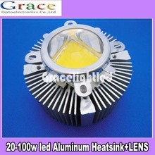 90*40mm Aluminium Heatsink + 60-80Degree  44mm LED Len reflector bracket fixture for 20W -100W High Power led 2024 - buy cheap