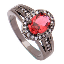 Женское Красное овальное кольцо, модное Белое и черное Золотое ювелирное изделие, винтажные Свадебные Кольца для женщин, подарок на день рождения 2024 - купить недорого