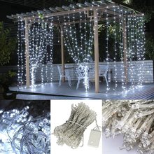 Factory price 3*3 M 300 LED Curtain Light String New year Icicle Lights Xmas Wedding Party Decoration christmas curtain lights 2024 - buy cheap