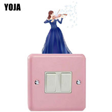 YOJA-pegatina de Violín de estilo clásico europeo para dormitorio, pegatina de pared de PVC, accesorios de decoración del hogar, 8SS1390 2024 - compra barato