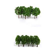 40 шт., зеленые модели деревьев, миниатюрная модель 1/150, 8 см, окрашенная в зеленый цвет, для поездов, железных дорог, комплект декоративных моделей 2024 - купить недорого