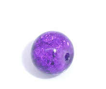 Doreenbeads contas soltas de vidro, grânulos redondos roxo crepitante cerca de 8mm( 3/8 ") dia, furo: aproximadamente 1.2mm, 45 peças 2024 - compre barato